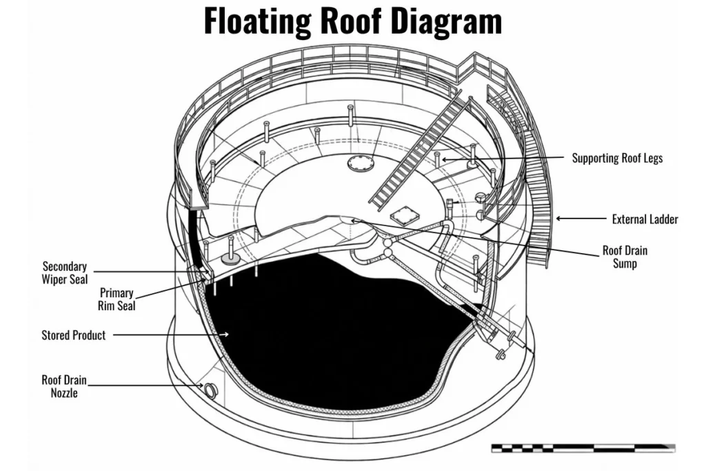 external floating roof tank diagram EFRT